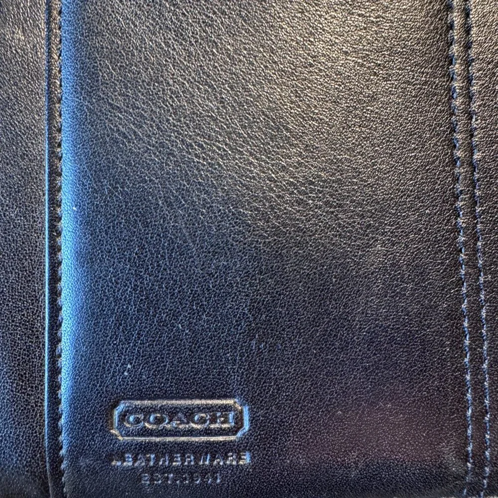 Coach Vintage Black Leather Desk Agenda- 3 Ring Krause Binder